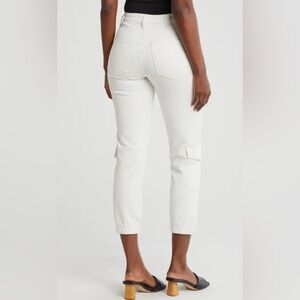 Sanctuary Denim Brooklyn Cargo High Rise‎ Joggers Off White Jeans Women’s 28 EUC